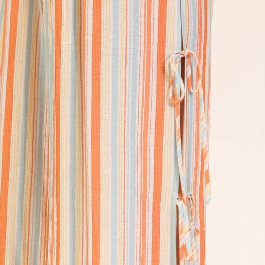 Sunset Stripe Tie-Side Wide Leg Pants