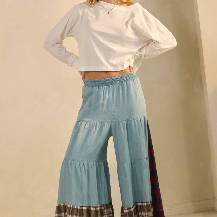 Color Block Tiered Pants