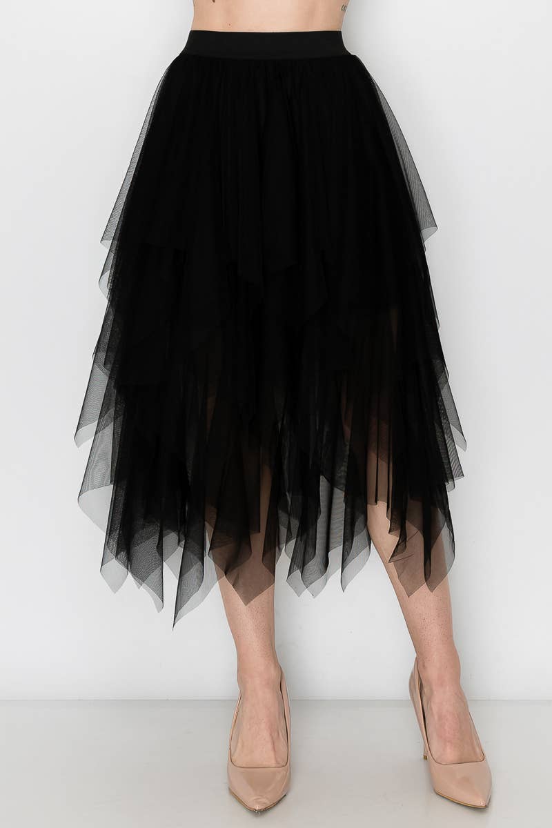 Tulle Midi Skirt With Floaty Hem