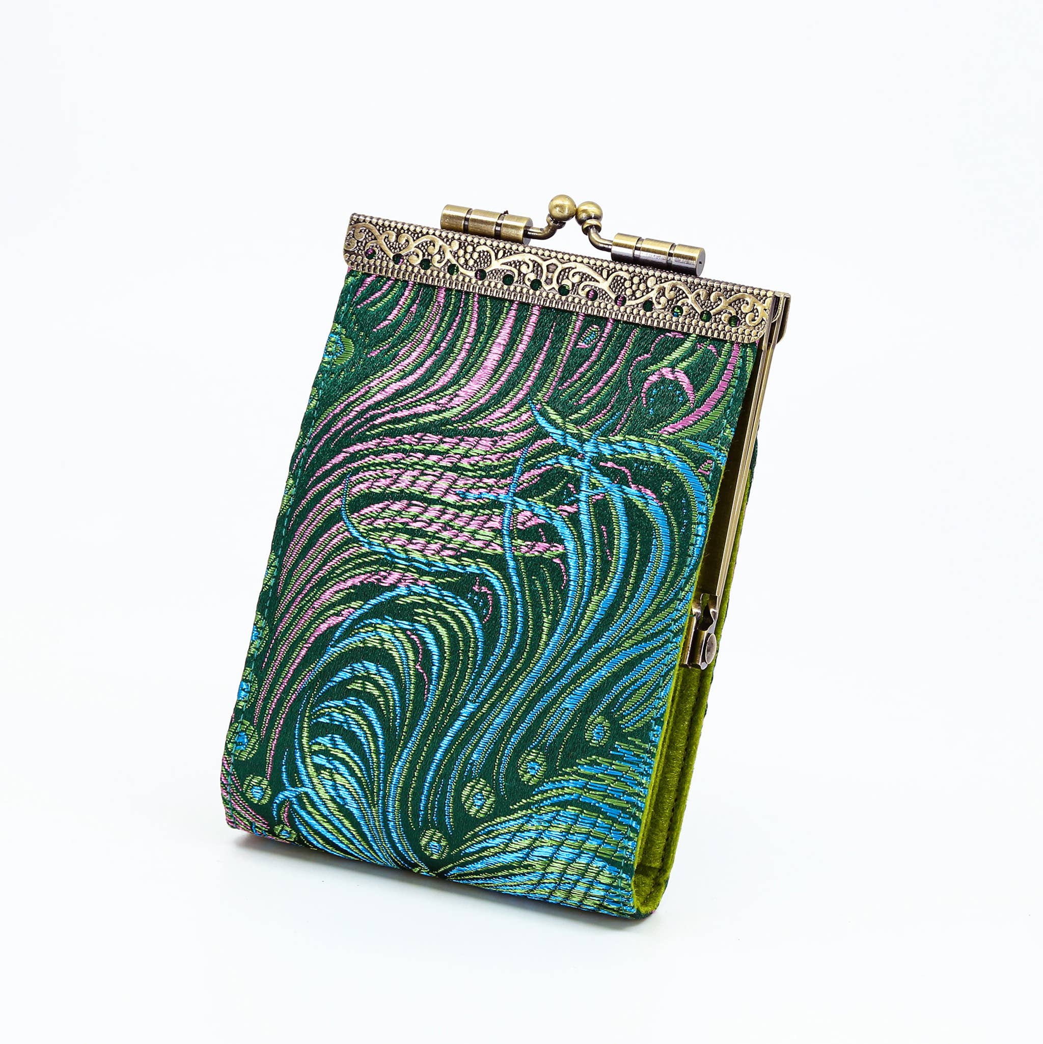 Peacock Brocade RFID Card Holder / Wallet