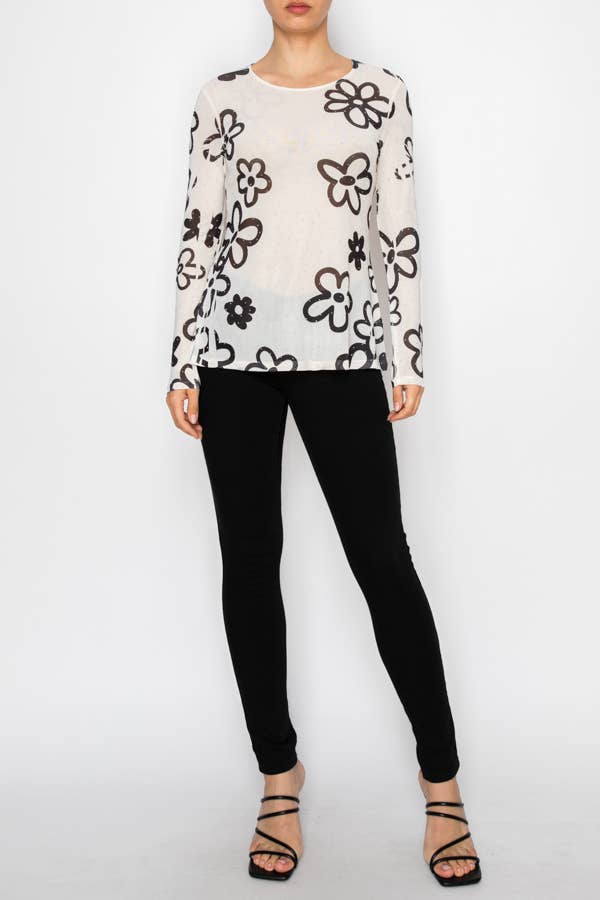 Daisy Sparkly mesh top