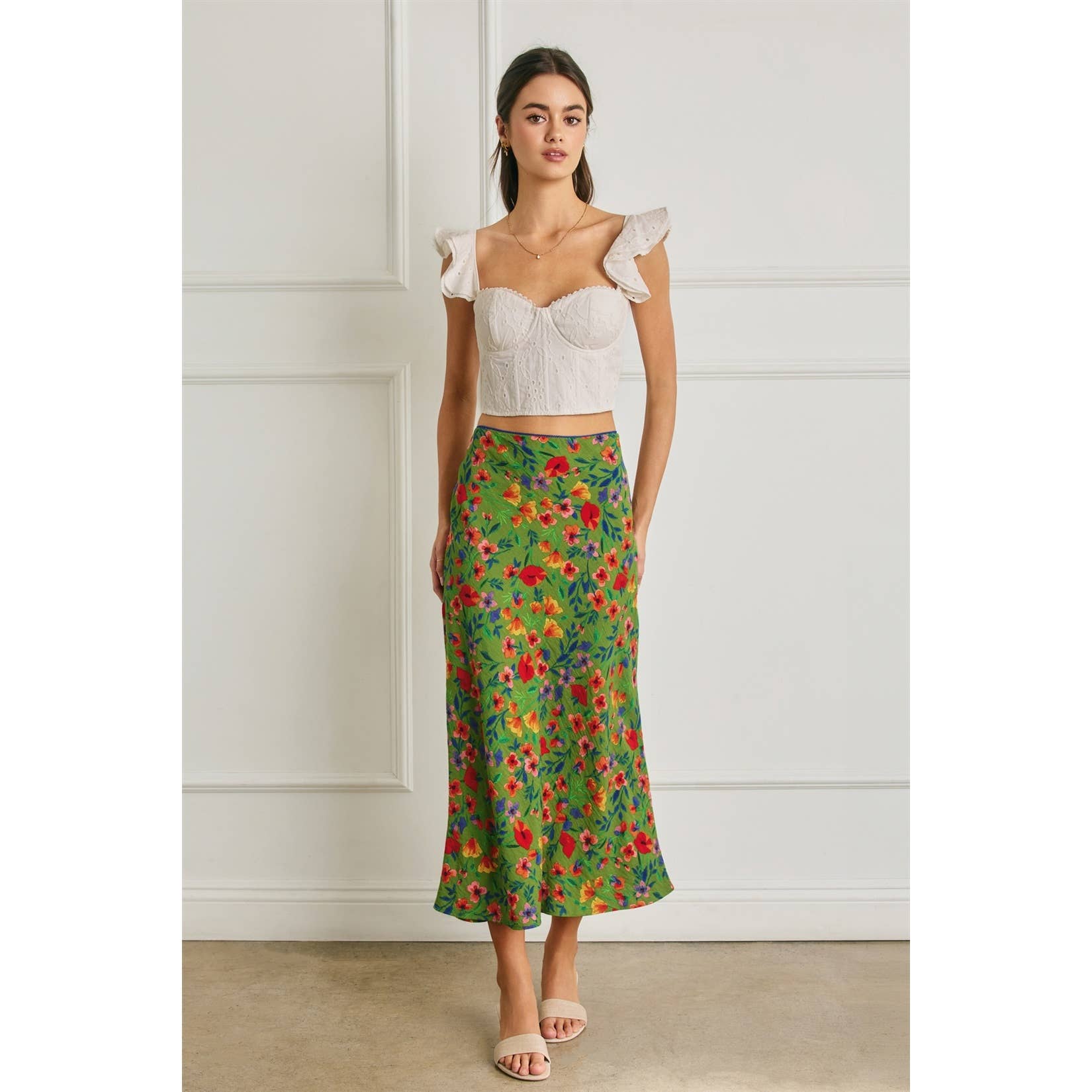 Floral Lace Detail Pencil Skirt